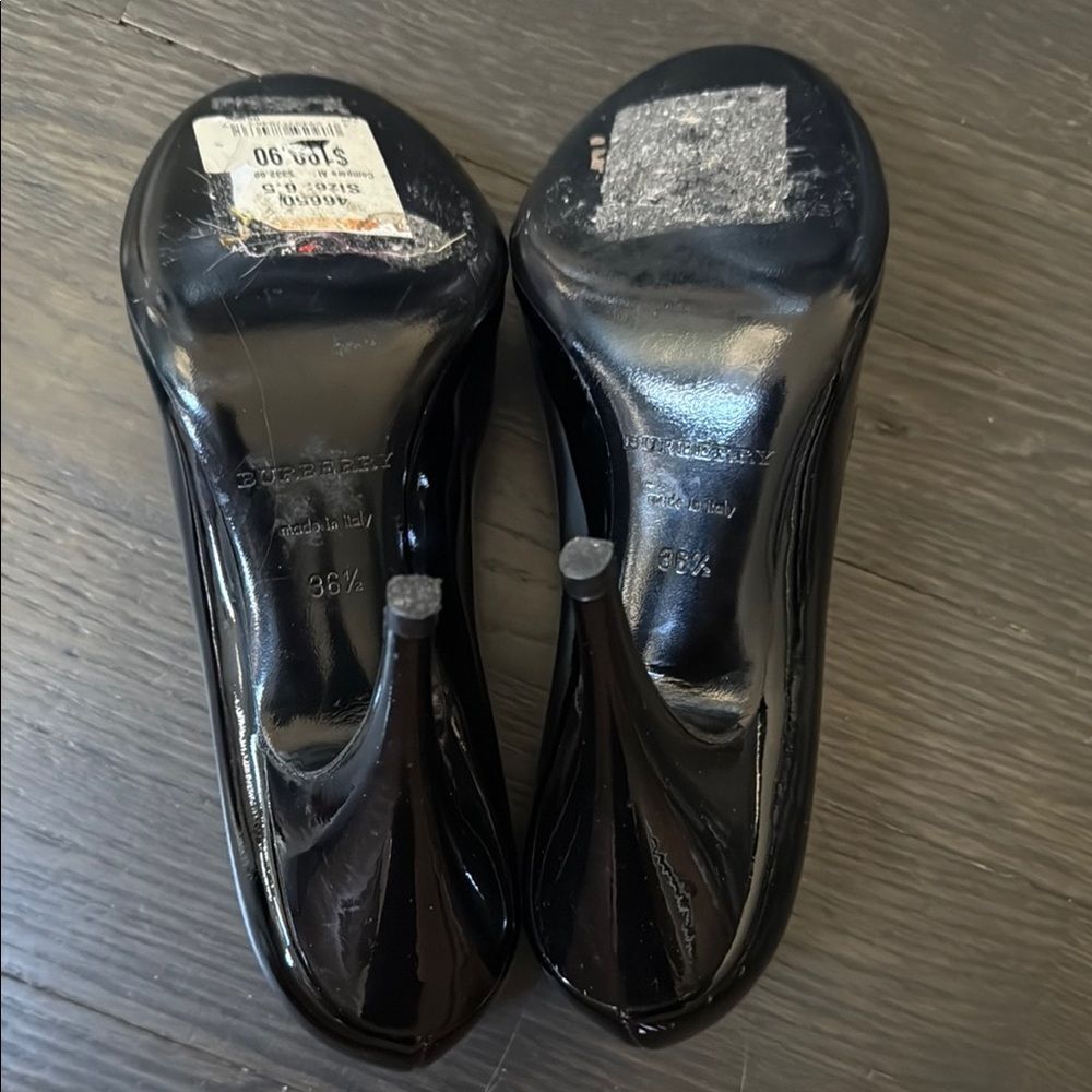 Burberry Black Patent Leather Heels – Size 36.5 | NWOB | Elegant Designer Pumps - Picture 12 of 14